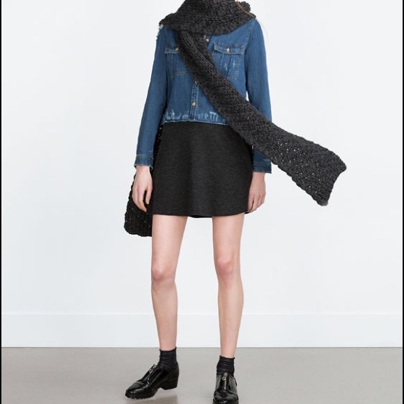 ZARA MINI FLARED SKATER SOFT GRAY SKIRT BRAND NEW WITH TAGS SMALL - Picture 1 of 4